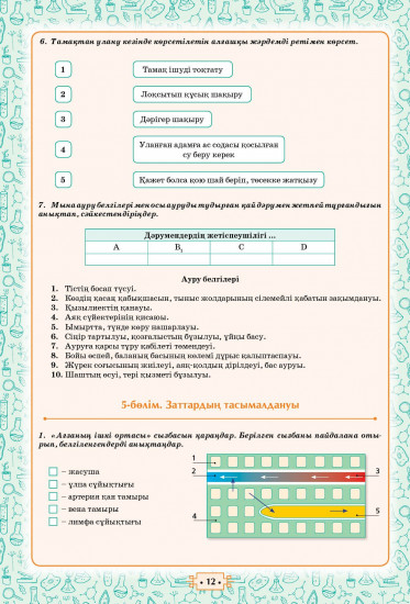 Жумыс дәптер. Бөлім бойынша жиынтық бағалауға арналған тасырмалардың үлгілері. (БЖБ) Биология. 8 сынып
