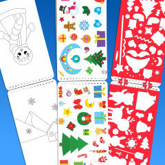 Раскраска с трафаретами и наклейками «Дедушка Мороз» - Фото 3