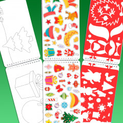 Раскраска с трафаретами и наклейками «Снеговичок» - Фото 3