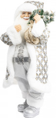 Фигурка «Дед Мороз в серебряной шубке с елкой» - Фото 1