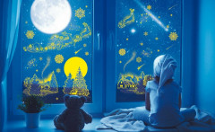 Набор наклеек для окон светящихся «Новогодняя ночь» - Фото 2