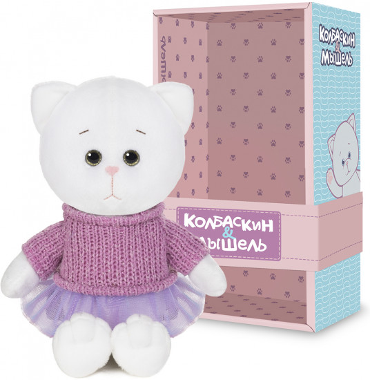 Игрушка мягкая «Мышель в фиолетовом свитере и юбочке»