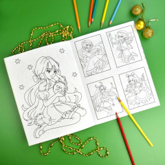 Аниме-раскраска «Новый год» - Фото 1