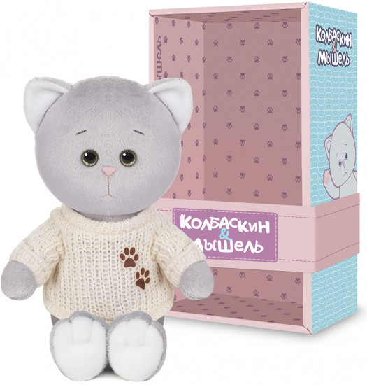 Игрушка мягкая «Колбаскин в бежевом свитере»