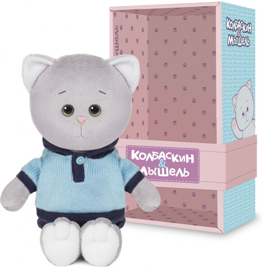 Игрушка мягкая «Колбаскин  в голубом поло и штанишках»
