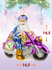 Украшение ёлочное «Дед Мороз мотоциклист» - Фото 1