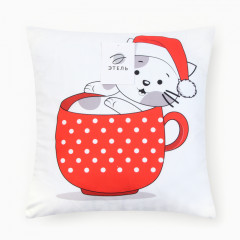 Чехол на подушку «Новогодняя чашка» - Фото 4