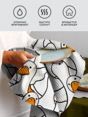 Комплект полотенец вафельных «Гусь обнимусь» - Фото 2