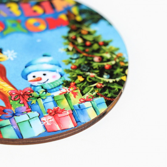 Ёлочная игрушка новогодняя «С Новым Годом!» змея, снеговик