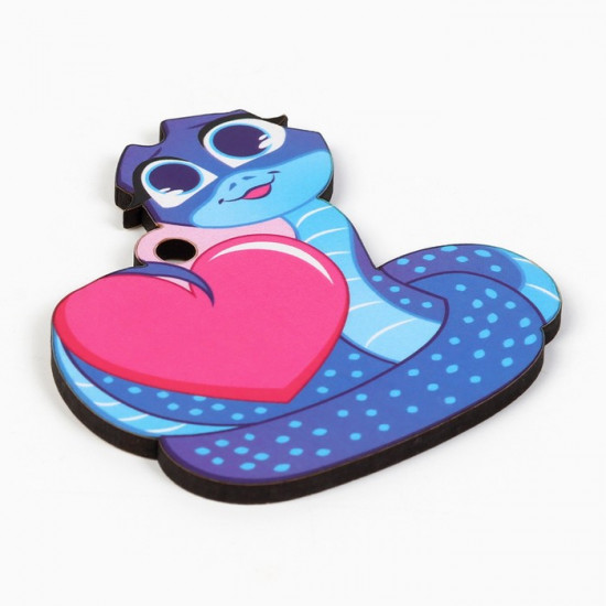 Ёлочная игрушка новогодняя «Змейка с сердечком»