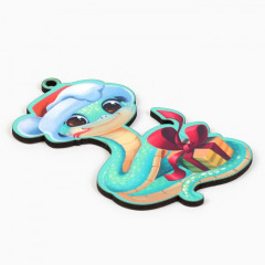 Ёлочная игрушка новогодняя «Змея с подарком» - Фото 2