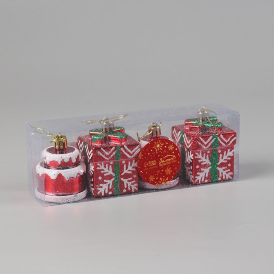 Набор украшений пластик «Карнавальный» 2 тортика, 2 подарка