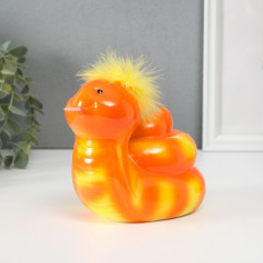 Копилка керамика Рыжая змейка с пушистой причёской - Фото 1