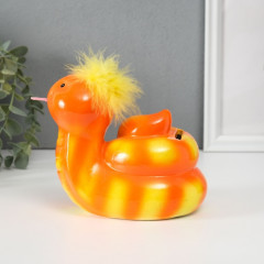 Копилка керамика Рыжая змейка с пушистой причёской - Фото 2