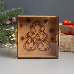 Новогодняя копилка с акрилом «Змея. Ёлка» - Фото 1