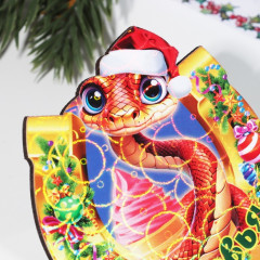 Магнит новогодний подкова «Символ года 2025. Здоровья» - Фото 3