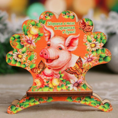 Салфетница «Свинка. Здоровья в теле» (10×10,5 см) - Фото 1