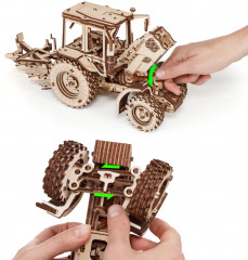 Конструктор деревянный механический «Трактор с плугом» - Фото 1