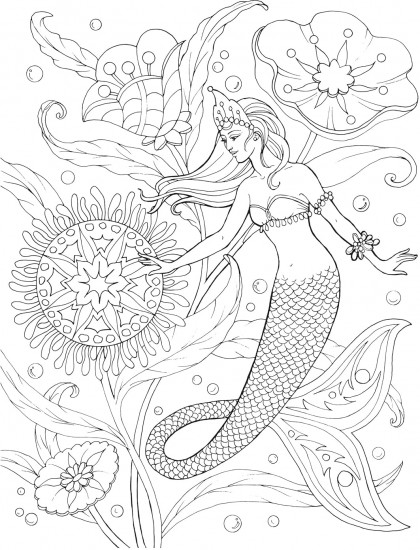 Creative Haven Mermaids Coloring Book