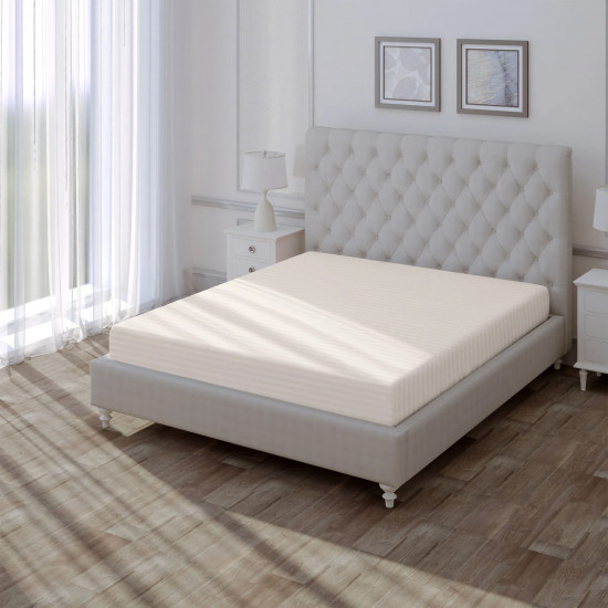 Простыня на резинке «Stripe Antique White»