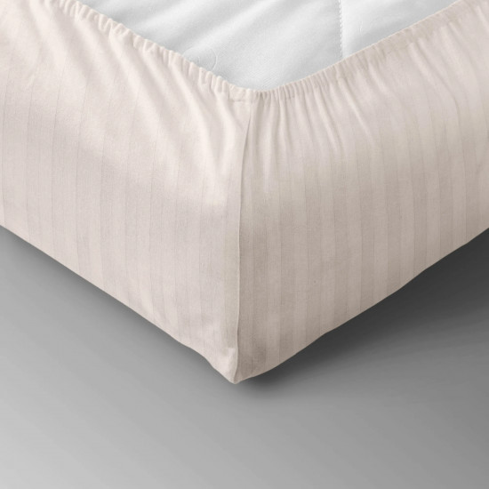 Простыня на резинке «Stripe Antique White»