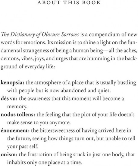 The Dictionary of Obscure Sorrows