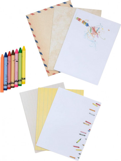 Bring the Crayons Home. A Box of Crayons, Letter-Writing Paper, and Envelopes