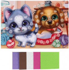 Набор для творчества-геометрическая мозаика «Котик и пёсик» - Фото 6