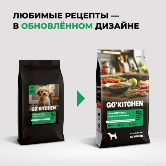 Корм беззерновой для щенков и собак с ягнёнком для чувствительного пищеварения