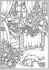 Creative Haven Home for the Holidays Coloring Book - Фото 5