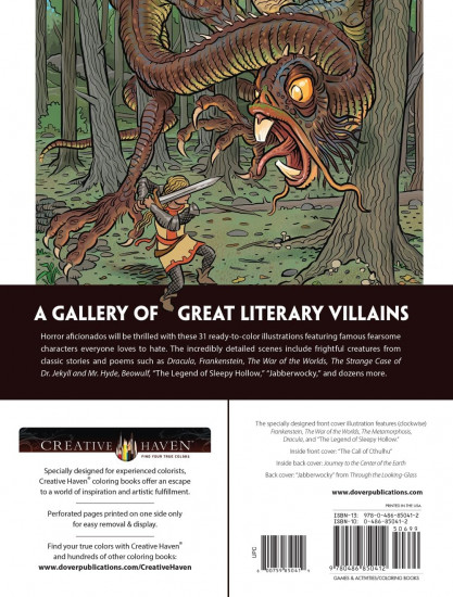 Creative Haven Literary Horror Legends Coloring Book
