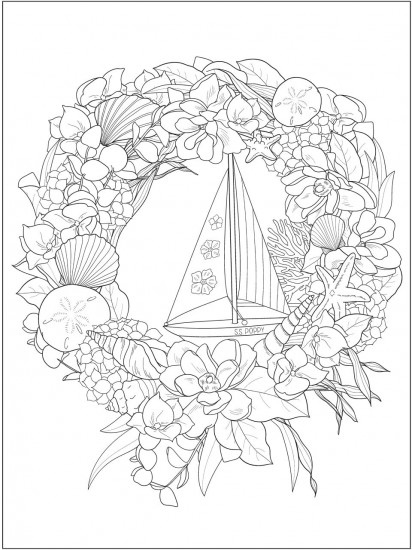 Creative Haven Fantastic Floral Wreaths Coloring Book