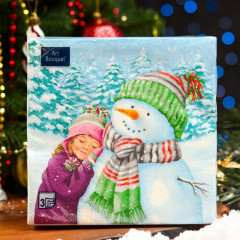 Набор салфеток бумажных «Мой любимый снеговик» - Фото 3
