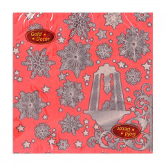 Набор салфеток бумажных «Новогдний фонарь на красном» - Фото 1