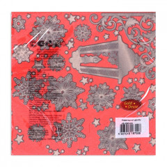 Набор салфеток бумажных «Новогдний фонарь на красном» - Фото 2