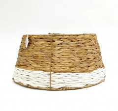 Корзина для ёлки плетеная разборная с белой полосой - Фото 1