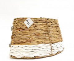 Корзина для ёлки плетеная разборная с белой полосой - Фото 2