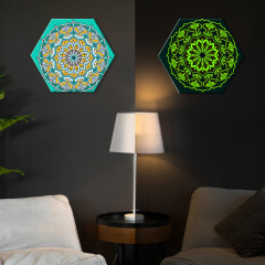 Картина по номерам со светящейся краской «Гексагон Мандала на деньги» - Фото 1