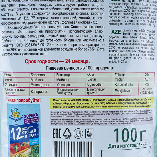 Зелень укропа