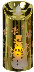 Свеча декоративная с подсветкой «Золотой снеговик» - Фото 1