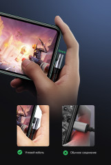 Угловой кабель для зарядки и передачи данных USB C-Lightning - Фото 5