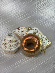 Набор елочных игрушек «Бежевый капкейк» - Фото 3