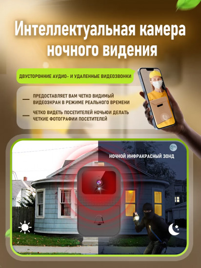 Звонок беспроводной дверной с камерой
