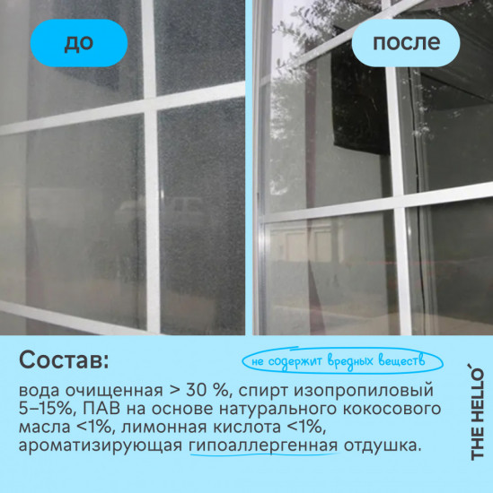 Средство чистящие для стекол и зеркал