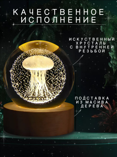 Стеклянный шар-ночник «Медуза»