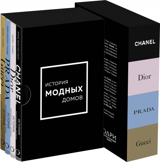 Подарочный набор. История модных Домов: Chanel, Dior, Gucci, Prada. Комплект из 4 книг