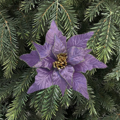 Цветок декоративный на клипсе «Пуансеттия» - Фото 1