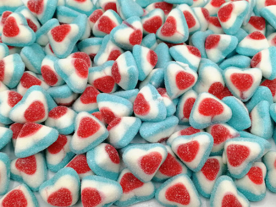 Мармелад жевательный сердечки трехцветные «Blue Triple Hearts»