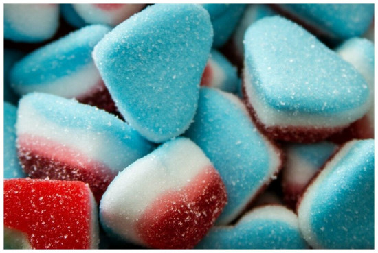 Мармелад жевательный сердечки трехцветные «Blue Triple Hearts»