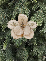 Цветок декоративный на клипсе «Магнолия» - Фото 2